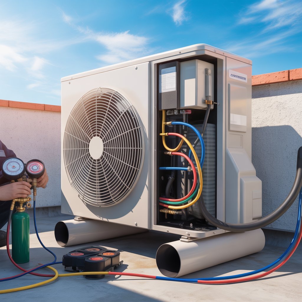 a technician repairing the outdoor compr sszv115eq3opvvpknac1xw ivur1ondrzamuea2nvi8rg